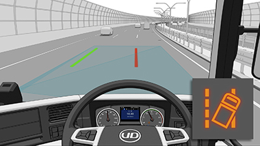 UD Trucks All-New Quon Lane departure warning system